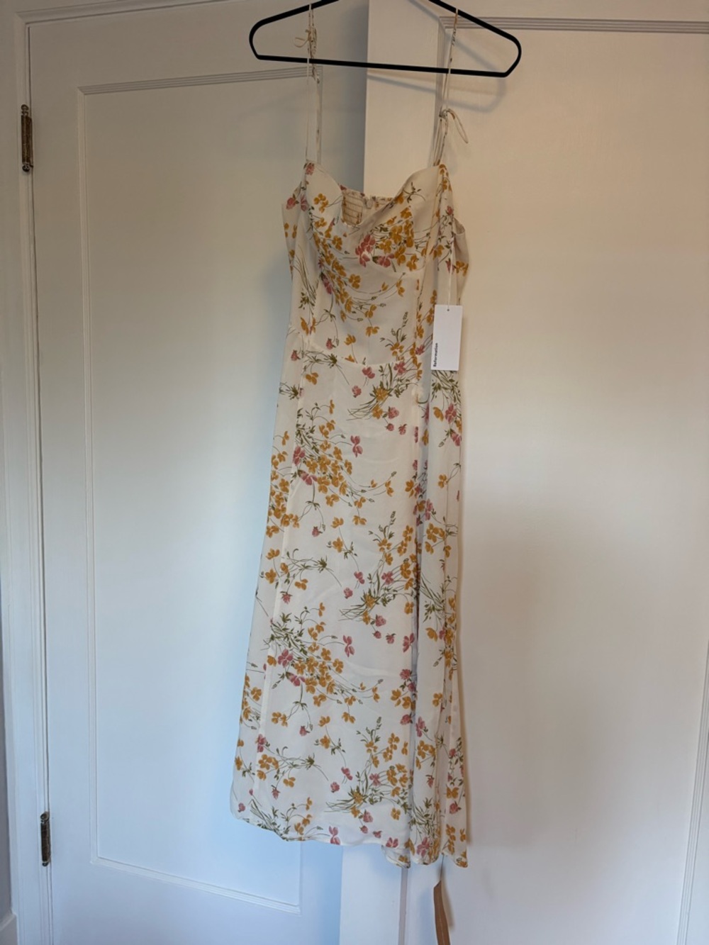NWT Reformation Cream Floral Midi Dress - Picture 3 of 7